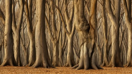 canopy tree trunks