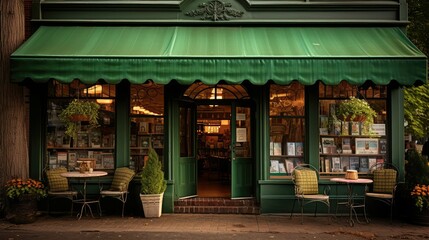 Naklejka premium vintage green awning