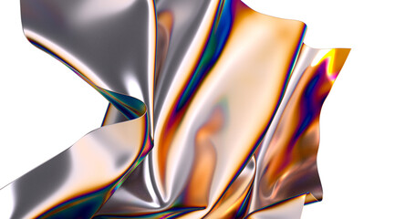 Metallic fabric with iridescent sheen