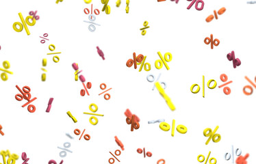 percent shopping digital in 3d. background