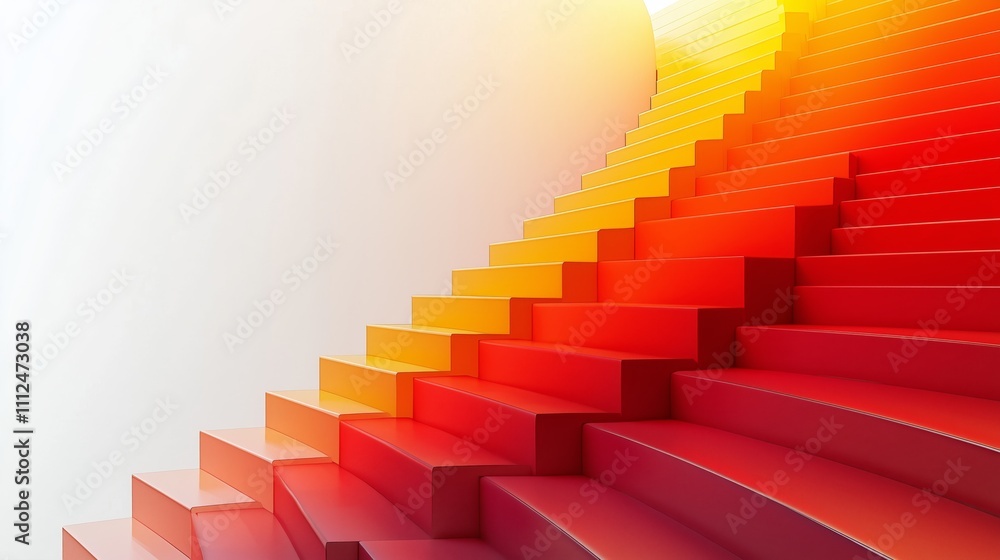 Poster vibrant colorful staircase with dynamic gradient design