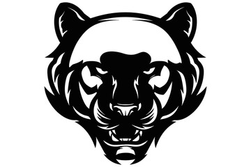 silhouette of a head tiger