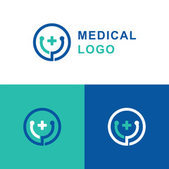 letter O logo with stethoscope icon medical healthcare logo
