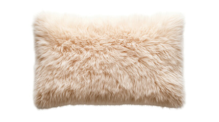 Cozy fur pillow for home decor comfort transparent background
