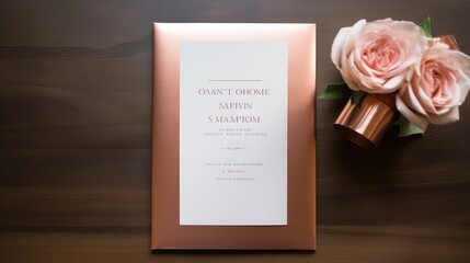 minimalist rose gold invitation