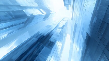 Abstract Blue Cityscape Digital Architecture Design