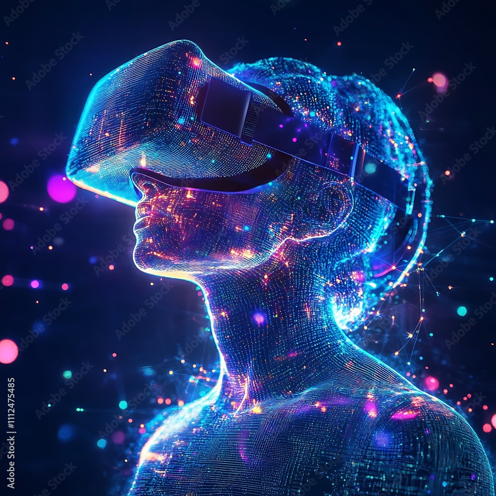 Poster immersive virtual reality technology bridging digital and real world boundaries image