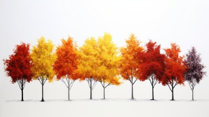 Fototapeta premium foliage trees white background