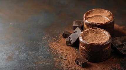 Chocolate Souffls. Copy Space