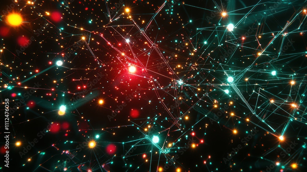 Poster dynamic network nodes connecting through abstraction in technological landscapes