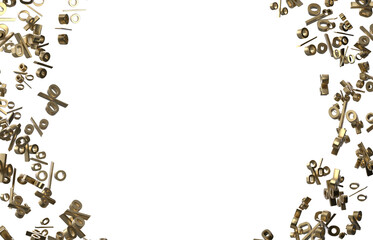 percent shopping digital in 3d. background