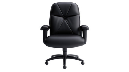 Elegant black office chair design. transparent background