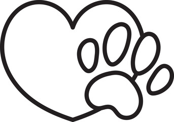paw with heart