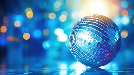 vibrant disco ball blue