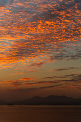 seascape with clouds before sunrise