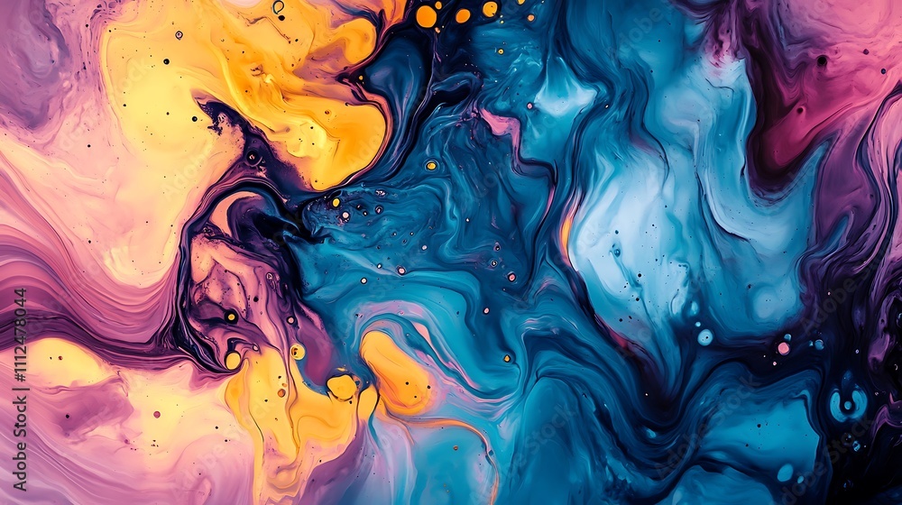 Poster ink and paint abstract background creating artistic fluid illustration image