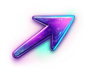Neon galaxy arrow pointing upward.