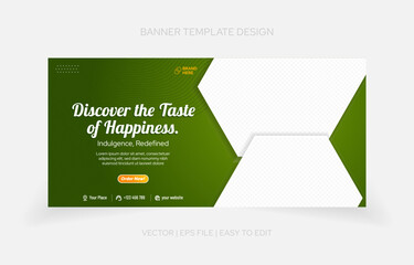 Template design restaurant banner promotion easy to edit with text effect in style panel