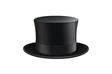a black top hat with a black ribbon