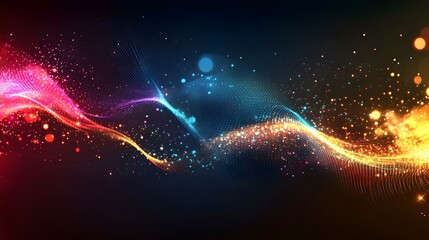 Fototapeta premium Abstract Colorful Light Waves Sparkle Design