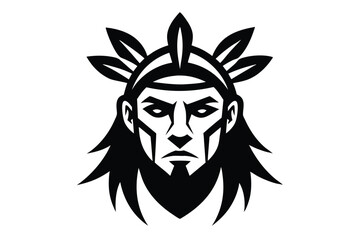 a human head art tribal vector icon