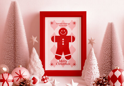 Christmas Frame Mockup with Generative AI