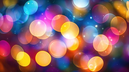 Fototapeta premium A vibrant display of colorful bokeh lights creating a festive atmosphere.
