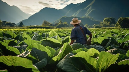 Fototapeta premium farmer taro leaf