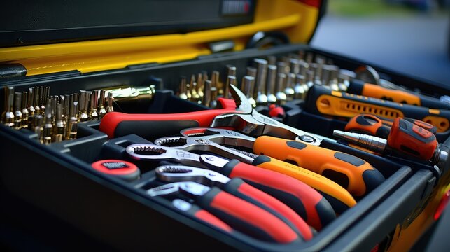 screwdrivers open tool box