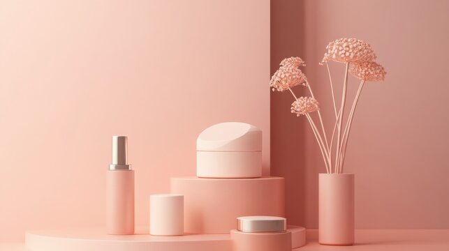 Fashion, interior and lifestyle products. Pastel colors, 3w beauty.