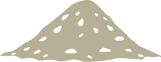 Isometric vector illustration gravel pile isolated on white background. Heap of gravel colorful vector icon. Crushed and stones in flat cartoon style. Construction and building material.