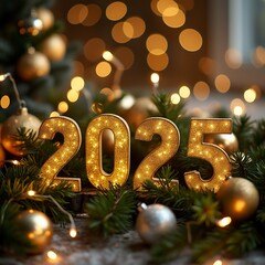 New Year, New Beginnings The Golden 2025. Golden Celebrations Welcome to 2025. Sparkling New Year 2025