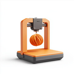 A 3D printer icon creating a simple object, all set against a white background.