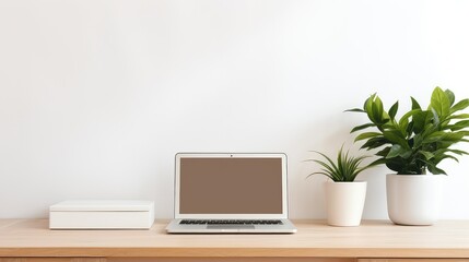 Fototapeta premium clean lap top on desk