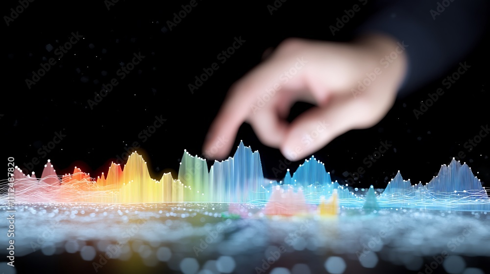 Aufkleber creative data visualization and analysis in a cosmic and colorful environment