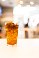 A cold drink of longan juice with ice decoration with longan fruit seedless. Drinks for quenching your thirst in hot weather.