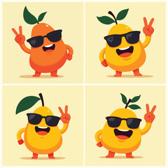 Happy fruit with sunglasses vector