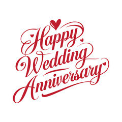 Happy Anniversary Calligraphic lettering design for greeting card