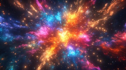Fototapeta premium A vibrant cosmic explosion of colors and light, representing the beauty of the universe.
