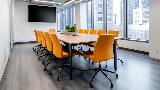 Sleek and Functional Corporate Office Huddle Space with Writable Tables and Lightweight Chairs