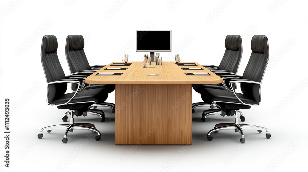Aufkleber functional boardroom with modular components and central digital display
