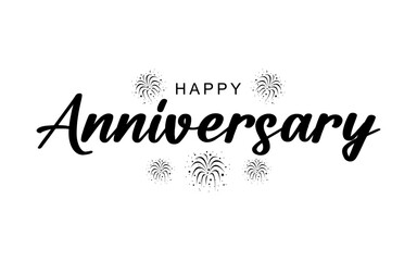 Happy Anniversary Calligraphic lettering design for greeting card