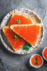 sandwich with caviar Generative AI