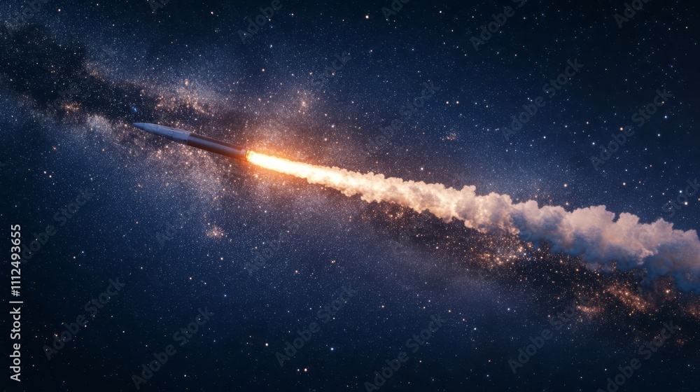 Canvas Prints launching a rocket at a space base, using a sky background.