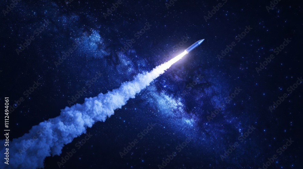 Canvas Prints launching a rocket at a space base, using a sky background.