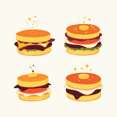 A set of pancake stack with disco move 