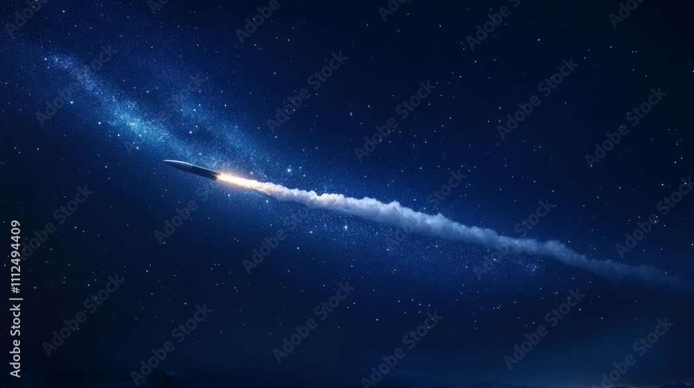 Canvas Prints launching a rocket at a space base, using a sky background.