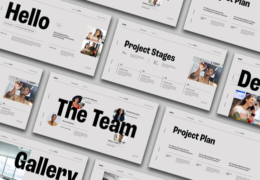 Minimal Pitch Deck with Bold Typography