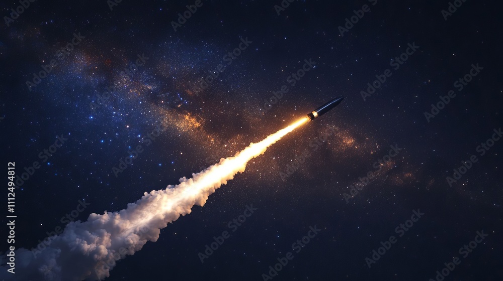 Canvas Prints launching a rocket at a space base, using a sky background.