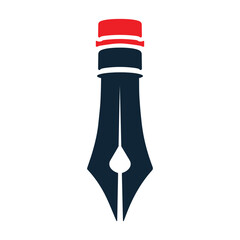 Fototapeta premium Elegant Pen Nib Design in Black and Red Colors